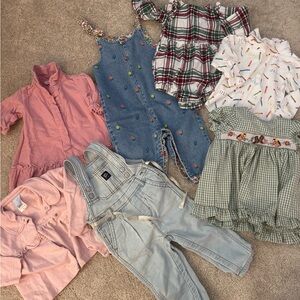 Lot of 12-18 months shirts, dresses, overalls